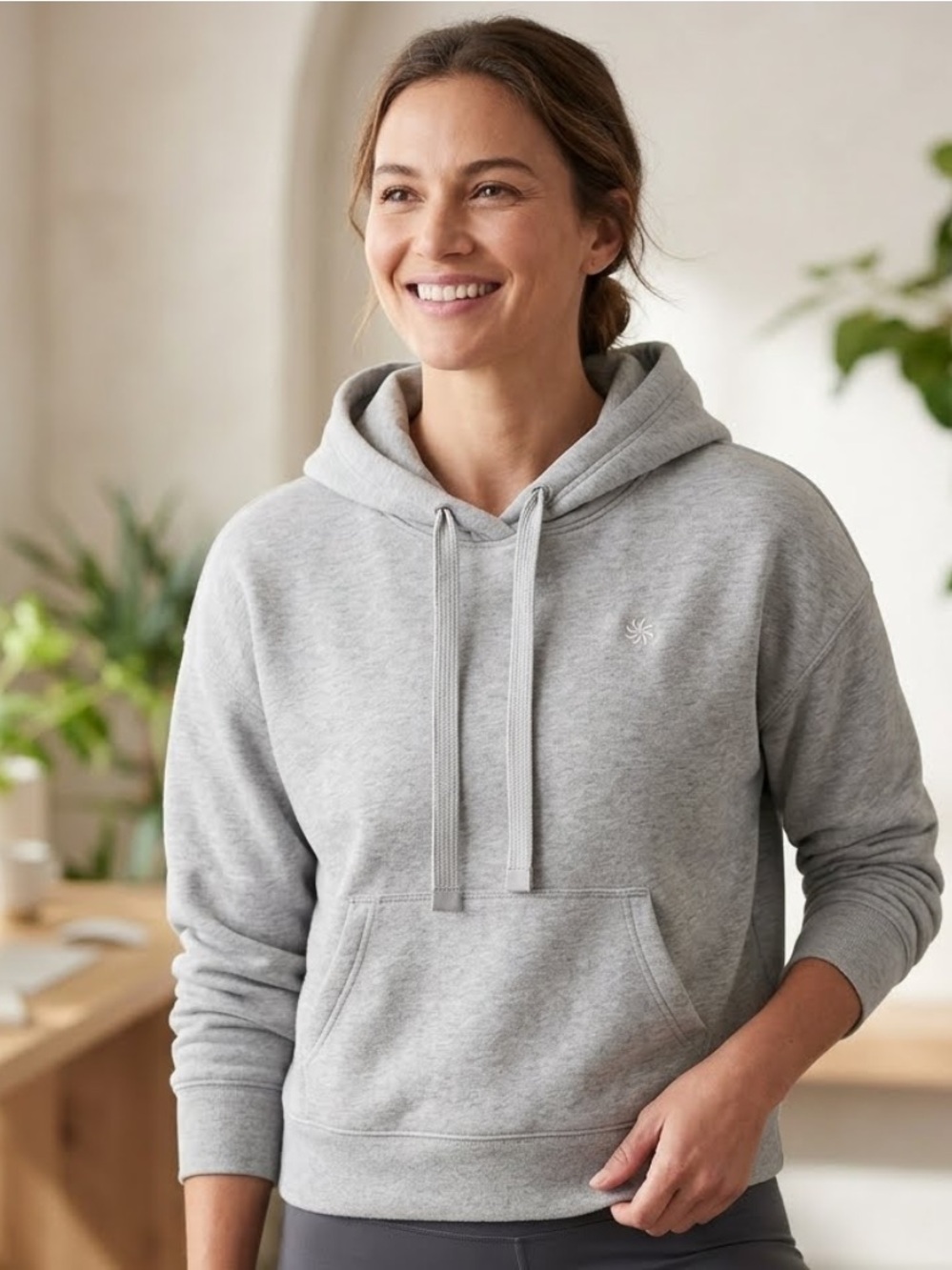 Athleta Women's Gray Hooded Sweatshirt size medium